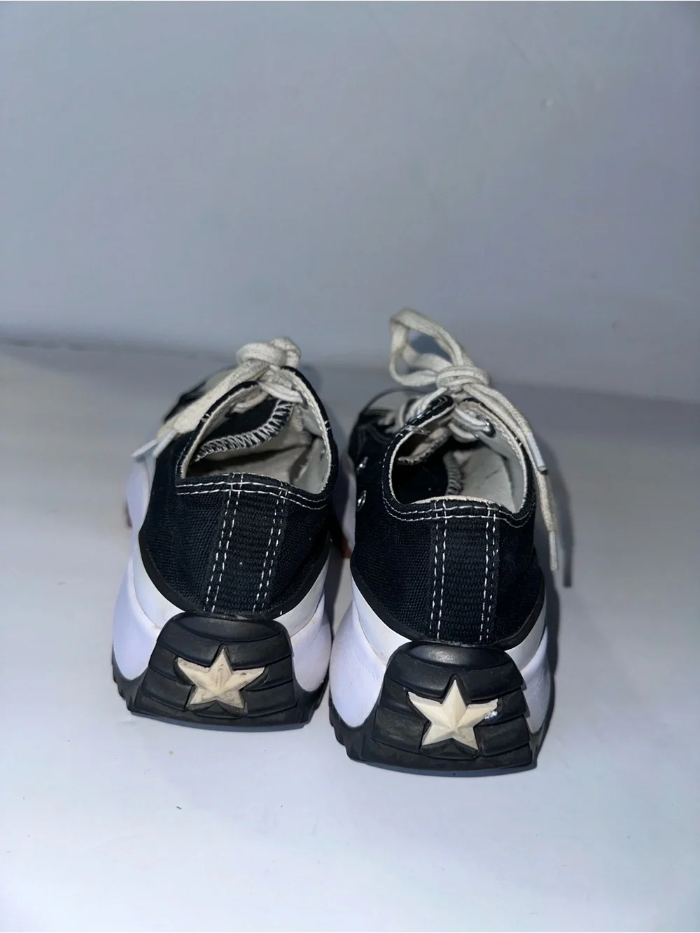 Converse Run Star Hike Shoes Womens Size 6 Black Canvas Low Top Sneakers 168816C